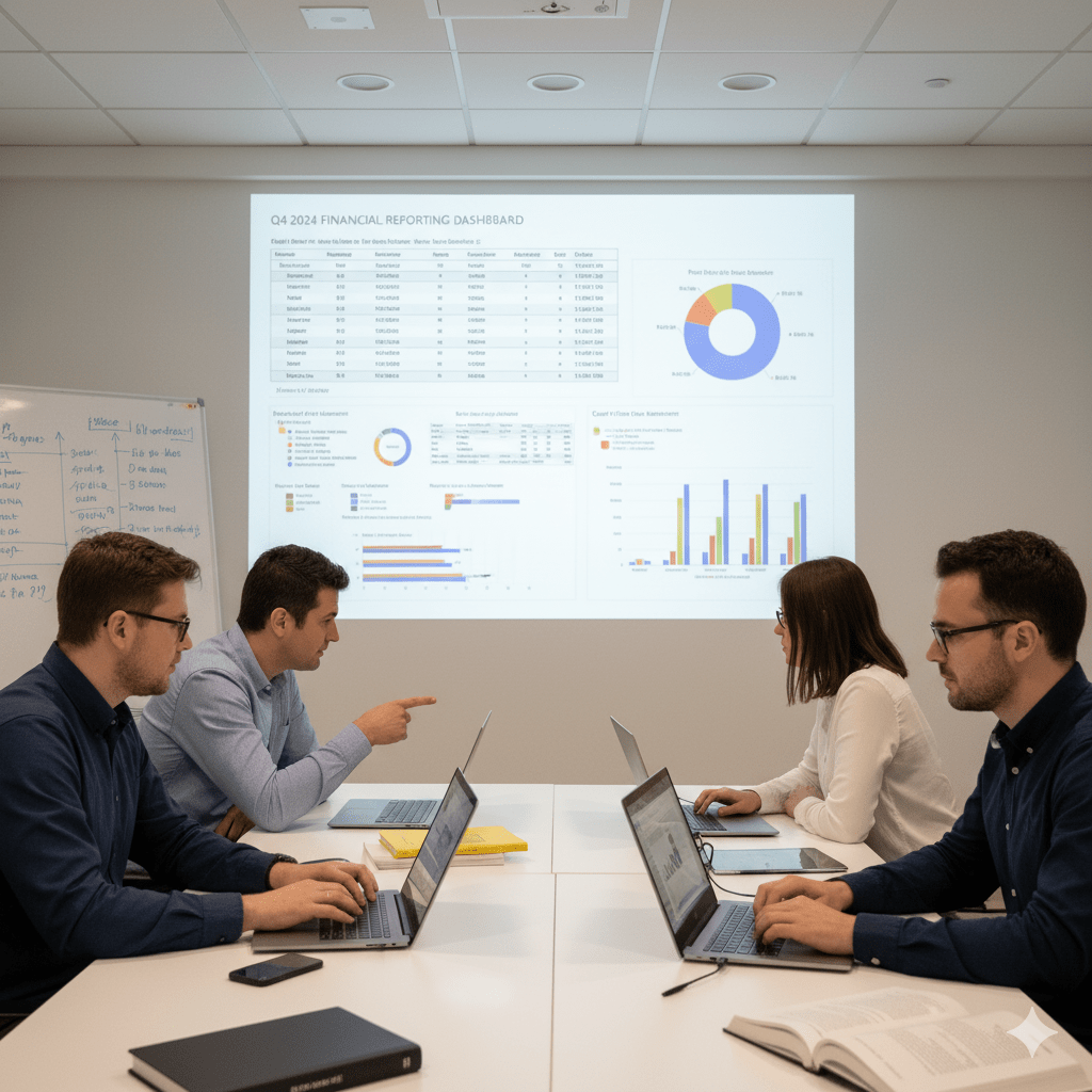 Finansal analiz ve raporlama eğitimi için kurumsal eğitim görseli